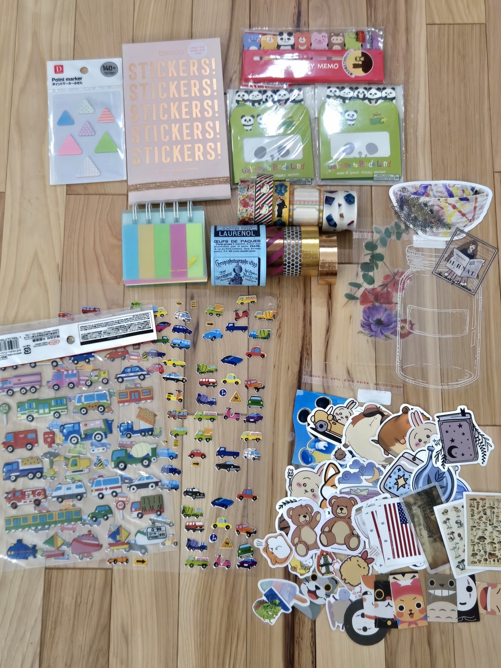 Huge Sticker Bundle - Washi Tape, Sticky Notes, Sticker Sheets, Cartoon, Animals